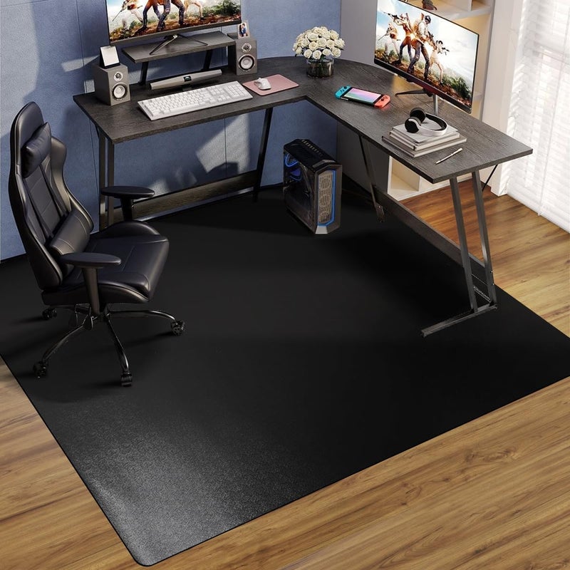 FURKIT Office Chair Mat for Hard Floors, 48"x60" Anti-Slip Waterproof Floor Protector Desk Chair Mat for Rolling Chairs, Heavy Duty Non-Toxic Computer Area Mat, Easy Glide Floor Mat for Work, Gaming - Image 1